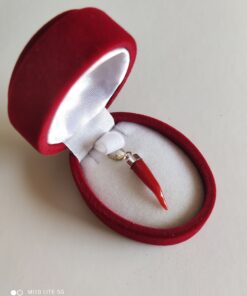 Coral Horn pendant,Red coral Horn pendant, horn pendant, red horn, italian jewel , hand made horn pendant , cornetto rosso, corno rosso,