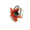 Silver-mounted coral ring