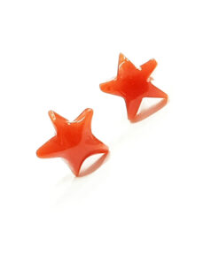 Coral star, star , handmade , earrings