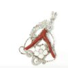 Coral pendant mounted on gold or silver and zircons