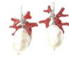 Coral Earrings with baroque pearl