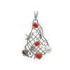 Silver net with corals