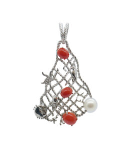 Silver net with corals