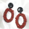 Earrings with black horn