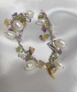 Fresh pearls silver bracelet