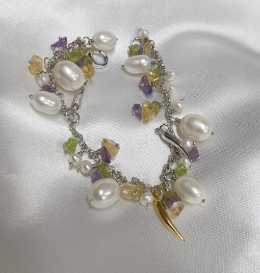 Fresh pearls silver bracelet