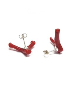 Earrings coral branch