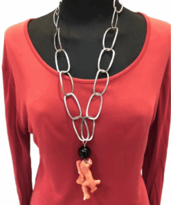 Necklace with coral madrepore, coral madrepore necklace,Coral roots, red coral, italian jewelry , silver 925 chain