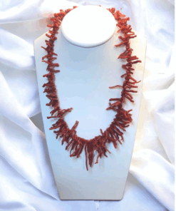 Red coral fringe necklace, red coral fringe, mediterranean necklace , made in Italy, handmade, red necklace ,