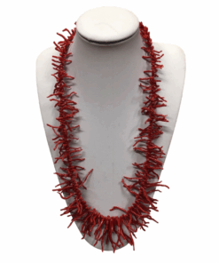 Red coral fringe necklace, red coral fringe, mediterranean necklace , made in Italy, handmade, red necklace