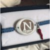 Braccialetto Forza Napoli, braccialetto regolabile , cammeo italiano , squadra di calcio Napoli, regalo per lui , bracciale con corniciello