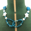 Necklace with sea stars , choker with stones agata blu