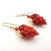 Grape dangling earrings, red coral earrings, dangling earrings, inspired nature jewels
