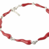 Silver 925 red horn bracelet, bracelet with red horns , horn jewel