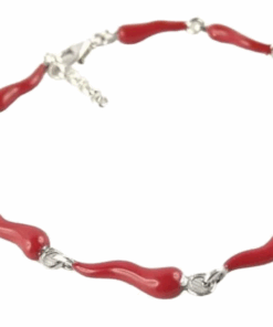 Silver 925 red horn bracelet, bracelet with red horns , horn jewel