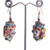 Moor's head ceramics of Caltagirone motif earrings, sicilian earrings , ceramic earrings , ceramics jewels