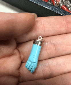Turquoise paste hand pendant, Mano Figa Pendant, Mano Figa , Mano Portafortuna, Turquoise paste, amulet ,luck pendant