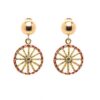 Sicilian cart dangling earrings mounted in finely hand-decorated gold-plated silver,gift idea for her