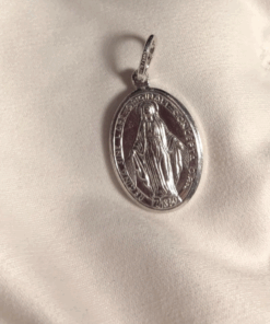 Silver 925 Miraculous Medal pendant, gold miracolous pendant, religious pendant, medal with the madonna