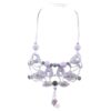 Beautiful macramé necklace made according to the oldest Sicilian craft traditions Handcrafted Lilac Macramé Necklace with Gemstones