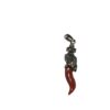 Red coral horn pendant with lucky charm, horn pendant, gobbetto portafortuna