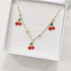 Silver 925 necklace with cherry , cherry jewels