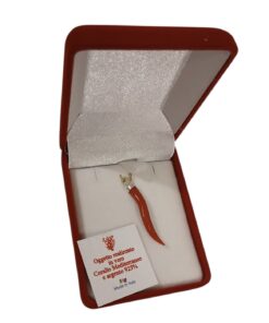 Red coral horn, unique piece, necklace with red coral horn