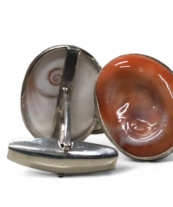 Italian Handcrafted 925 Sterling Silver Cufflinks with Eye of Saint Lucia