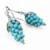 Grape dangling earrings, turquoise earrings, dangling earrings, turquoise grape earrings, natural design, grape jewel,