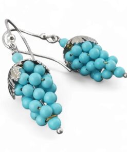 Grape dangling earrings, turquoise earrings, dangling earrings, turquoise grape earrings, natural design, grape jewel,