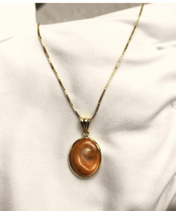 18ct Gold Santa Lucia Eye Pendant, Shiva's eye pendant, Santa Lucia's eye , operculum pendant, lucky gift, lucky charm, italian jewel, gift