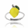 Adjustable silver 925 lemon ring , lemon jewel, minimal jewel, sicily ring