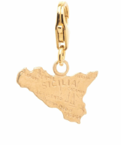 Sicily Pendant Charm with Lobster Clasp – Rhodium or Gold Finish, Nickel-Free – Optional Silver Chain – Handmade Italian Jewelry
