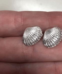 Cufflinks for shell ,Hand‑Made Sterling Silver Shell Cufflinks (925 Silver)