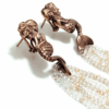 Sculptural Sterling Silver Mermaid Earrings with Pearls & Crystals , Handmade in Italy