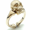 Handcrafted Bronze Skull Ring ,Adjustable Artisan Sculpture Made in Italy