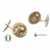 Handcrafted Bronze and Sterling Silver Cufflinks , “Minerva” Design, italian cufflinks