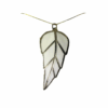 Necklace with leaf pendant made of shell and silver 925