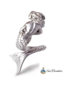 Mermaid Ring in Sterling Silver 925 – Handmade Adjustable Sculpture Ring Made in Italy