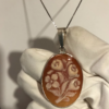 Flower cameo pendant mounted on silver 925