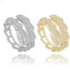 925 Sterling Silver Snake Ring with Zirconia – Adjustable Size